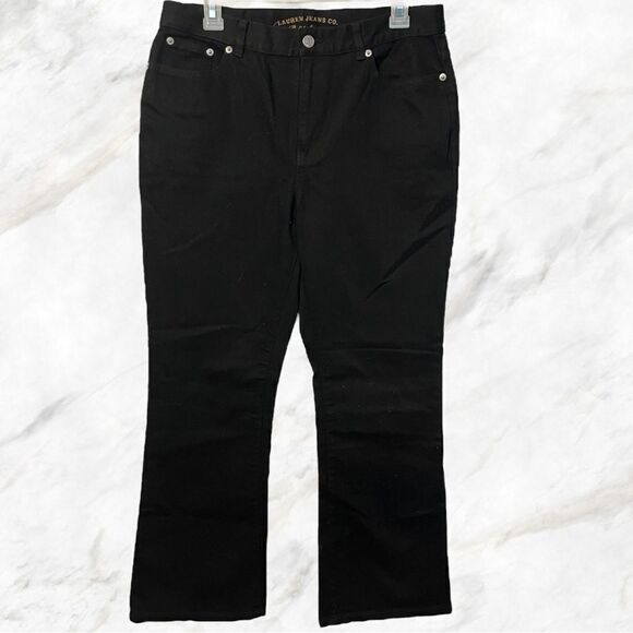 Ralph Lauren Black Boot Cut Denim Jeans Size 10 Petite - Picture 2 of 8